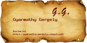 Gyarmathy Gergely névjegykártya